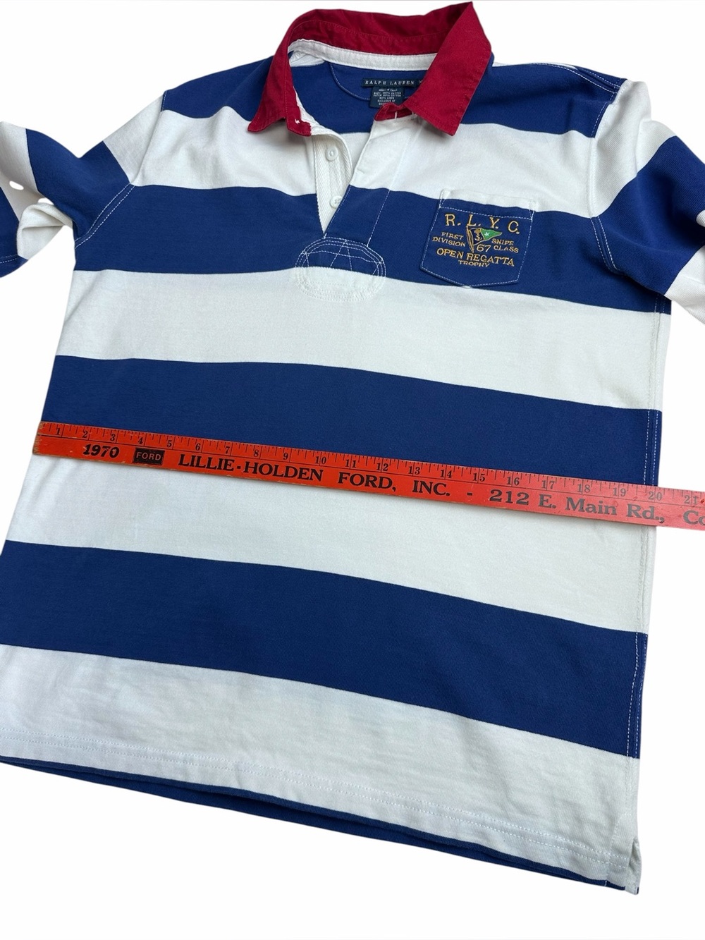 Vintage Women’s Polo Ralph Lauren Nautical Rugby Shirt Size Large Slim Fit - Picture 2 of 16